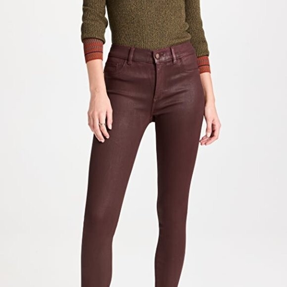 DL1961 Florence Instasculpt Sequoia Ultimate Coated Crop Skinny Ankle Pants 27 - Picture 10 of 15